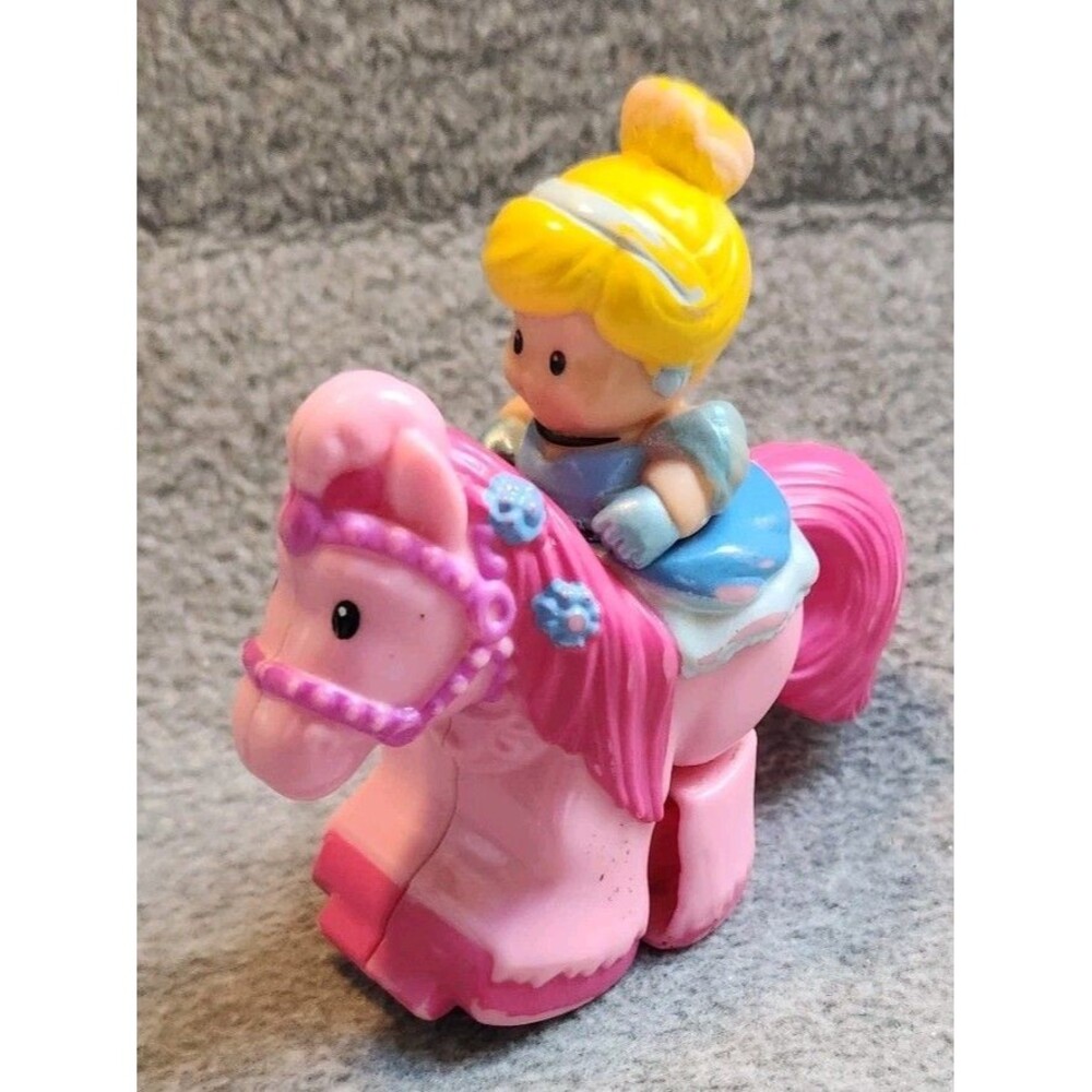 Fisher-Price Little People Disney Princess Cinderella Klip Klop Horse Pink RARE